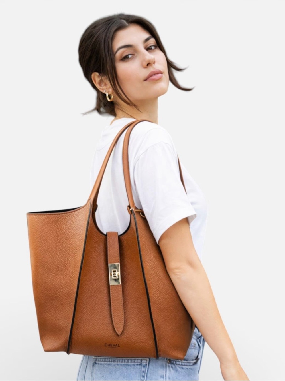 Cheval Firenze Shoulder Bag 'Poppy' in Camel- new with tags